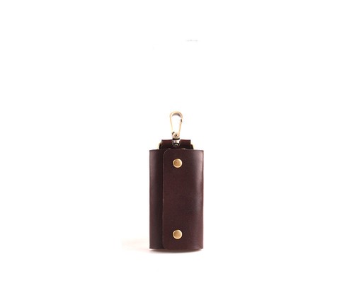 Cuir Véritable Key case wallet hommes femmes clés de voiture Support de Bague chaîne vintage Snap
