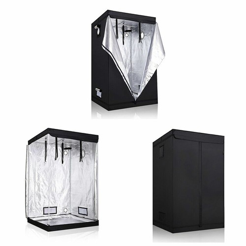 120x120x200 Portable Grow Tent Foil Silver Mylar Bud Hydroponic Dark Room Box