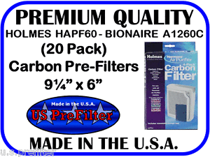 20 Filtres Holmes GE BIONAIRE hapf 60 Carbone Pré-filtre