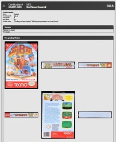 Bad News Baseball New Nintendo NES Factory Sealed WATA VGA Grade 9.0 A Mint