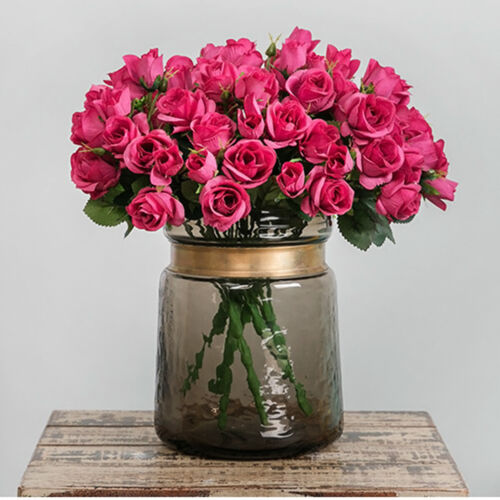 Details about  / 15 Head Artificial Rose Bouquet Florish Wedding Feast Table Floral Decor#B2Z