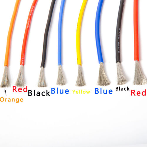 22AWG Flexible UL Silicone Wire RC Câble 0.08 mm Stranded Cuivre Couleurs Diverses 