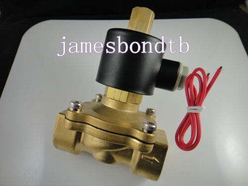 Brass Electric Solenoid Valve Water Air N//O 110V AC 1/" Normally Open Type