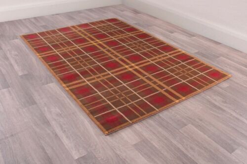 Ultimate tartan marron tartan style Résistante tapis en différentes tailles et RUNNER