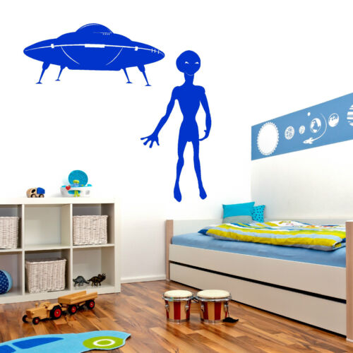 UFO AND ALIEN SPACESHIP SPACECRAFT OUTER SPACE Vinyl wall art sticker decal