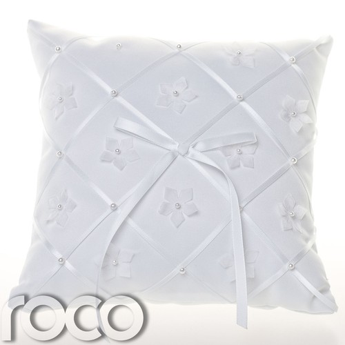 White Ring Bearing Pillow Holy Communion Christening Pillow Wedding Cushion