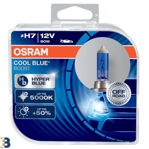 H7 OSRAM Cool Blue Boost Hyper Blue Headlamps 80W 12V 62210CBB-HCB 5000K Twin 