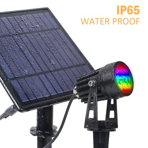 LED RGB Solar Powered Lamp Outdoor Garden Waterproof Landscape Solar Spot Lights