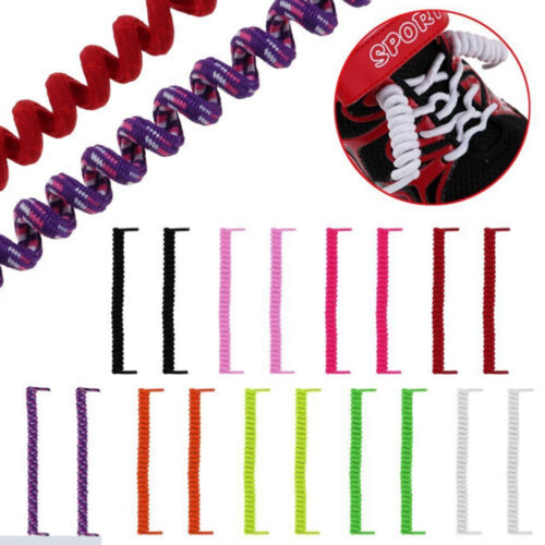 Elastic Shoe Laces No Tie Silicone Shoelaces For Adults Kids Trainer Shoes Curly 