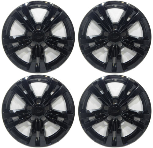 4 2012 CHEVY EQUINOX 17" BLACK WHEEL LINERS HUBCAPS SKINS WITH CENTER CAP 