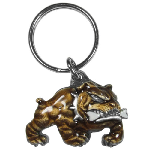 Bull Dog w/ Bone Metal Key Chain with enamaled 3D Detail 