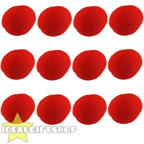 12 PACK OF RED SPONGE NOSES FANCY DRESS COSTUME ACCESSORY CHARITY EVENTS 