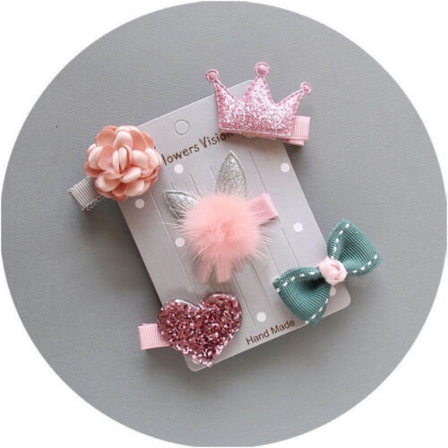 5Pcs//set New Cute Kids Baby Girl Flower Mini Bow Princess Hair Clip Hairpin Set