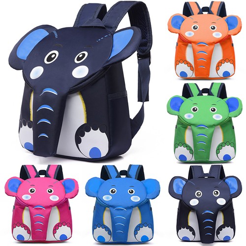 Kids Baby Cartoon Elephant Shoulder School Bags Kindergarten Backpack Toddler