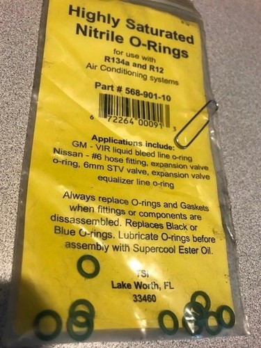 SUPERCOOL Highly Saturate Nitrile O-Rings 10-Pack #568-901-10 /"NEW/"