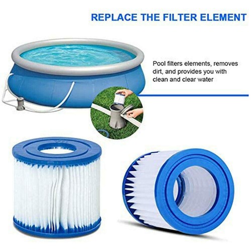 2PCS Summer Waves Swimming Pool Filter Cartridge Universal Type D/&VII //Intex D