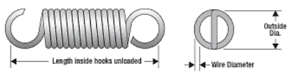 SR C-33 Extension Spring 7//16/" Outside Diameter x 1-1//2/" Long x .047/" Wire Dia