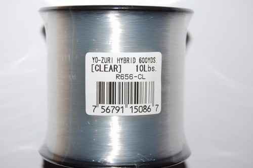 yo zuri fluorocarbon nylon hybrid 10lb lo-vis clear 600yds spool fishing line