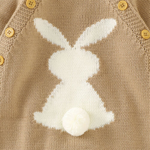 Infant Baby Girl Boy Bunny Cartoon Knit Sweater Romper Jumpsuit Autumn Clothes 