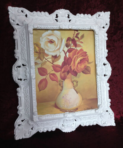 Picture With Baroque Frame Antique 45x38 Flowers Landscapes 347B