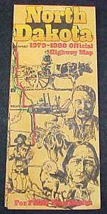 One-Vintage-1979-1980-Official-Highway-Road-Map-North-Dakota-Souvenir-FREE-S-H