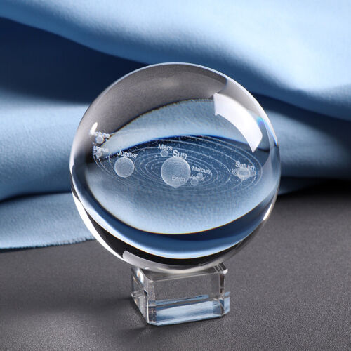 60MM Laser Engraved Solar System Ball Miniature Planets Model Sphere Glass Globe