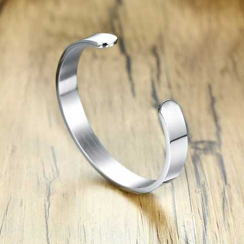 Hommes Argent Bangle Bracelet Manchette Ouverte Medical ID de l/'alerte en direct d/'épargne Custom graver