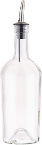 Glass Syrup Bottle with Vented Stainless Steel Pourer  500ml 