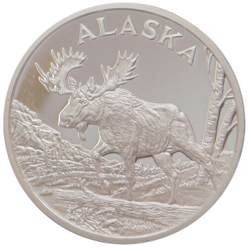 Alaska Mint Bull Moose Silver Medallion Proof  .999 Silver 1 Oz