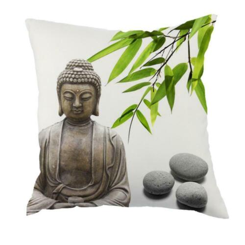 Details about   European Styles Printing Buddha Statue Linen Pillow Pillowcase Bamboo D3T0 