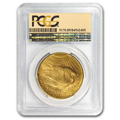 Prospector Label SKU#153580 1920 $20 Saint-Gaudens Double Eagle BU PCGS