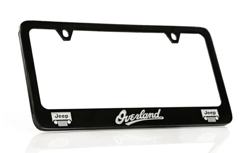 Jeep Overland Black Coated Metal License Plate Frame Holder