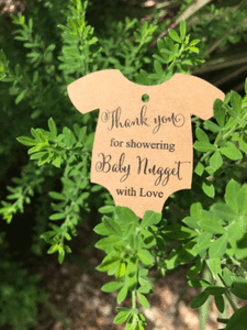 10 Kraft Brown Gift Tags Bomboniere Baby Shower Thank you Favour Personalised