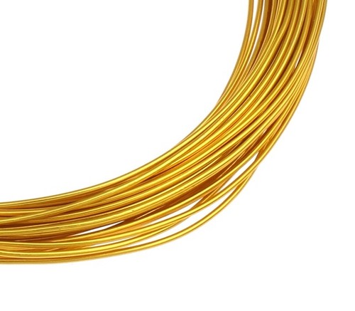 10m ALUMINIUMDRAHT 1,5mm GOLD SCHMUCKDRAHT BASTELN BIEGEDRAHT MODE C95#2