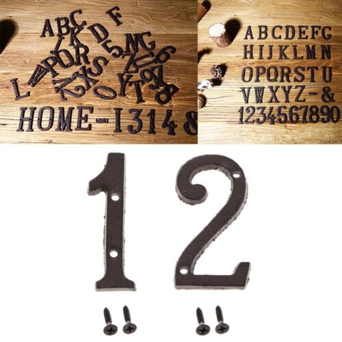 2pcs Vintage Wrought Iron House Office Address Door Number Sign Plaque 1 6