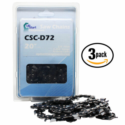 3-Pack 20&#034; Full Chisel Chainsaw Chain for Stihl MS290, 026 - 3/8&#034; .050&#034; 72 DL
