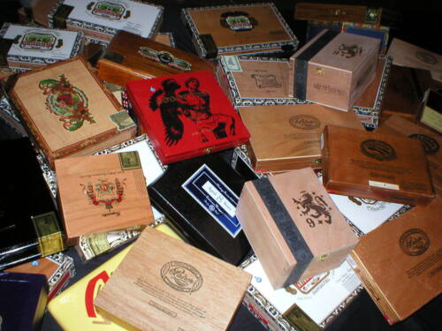20 VARIOUS BRANDS EMPTY WOODEN CIGAR BOX LOT FUENTE PADRON WOOD CUBA CRAFTS AID 
