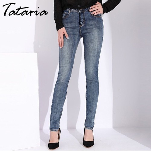 Skinny Slim Jeans Women/'s Vintage Female Denim Pencil Pants Stretch Korean Woman