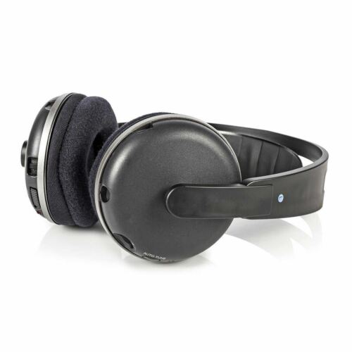 Nedis Wireless Headphones Radio Frequency RF Over-ear Charging Base Black//Silver