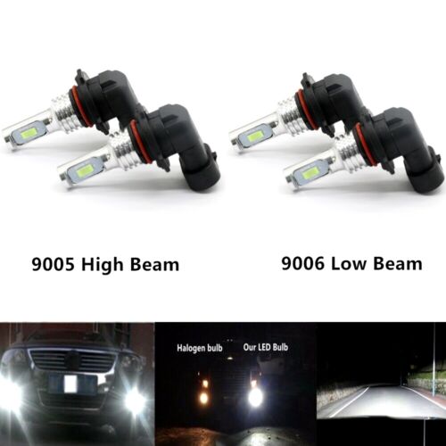 4x 9005 9006 CREE LED High Low Beam Headlights Bulb Kit Super Bright 6000K White