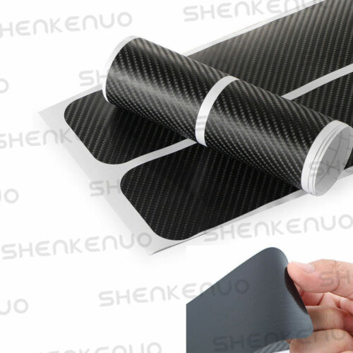 4pcs 3D Carbon Fiber Style Auto Car Door Sill Threshold Sticker Anti-scratch whl