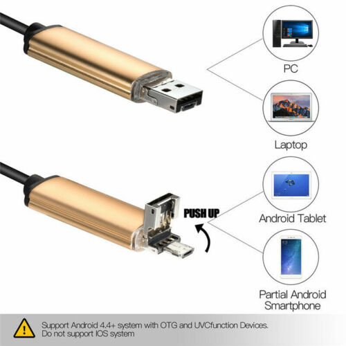 7MM 1/2 M  Mini USB Android Endoskop Wasserdicht Kamera IP67 HD 480P LED 1.3MP 