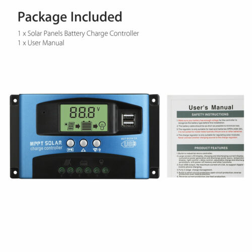 30/40/50/60/70/80/90/100A USB MPPT Solar Panel Regulator Charge Controller 