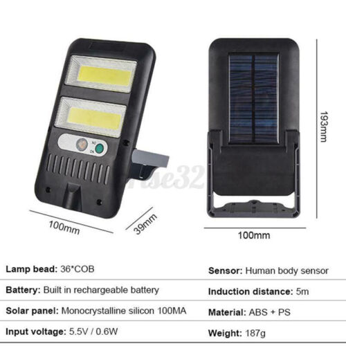 LED Solar Wall Light PIR Motion Sensor Outdoor Garden Lamp