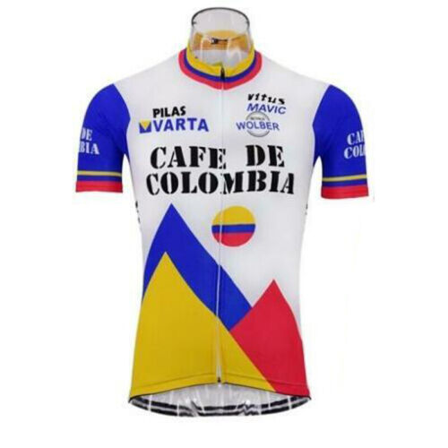 1986 CAFE DE COLOMBIA Maillot De Cyclisme Mountain Vélo Maillot de cyclisme à manches courtes