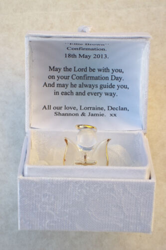 PERSONALISED CONFIRMATION Angel Gift Box@Glass@Card Verse@GODSON@GODDAUGHTER SET