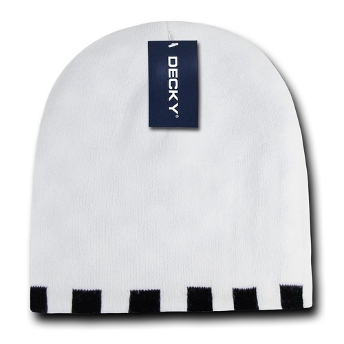 Decky Race Checkered Flag Reversible Beanies Ski Skull Caps Hats Winter