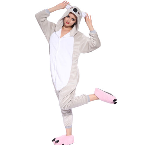 Adult Ladies Womens Soft Winter Cartoon Sleepwear Pajamas Costume Koala Cosplay