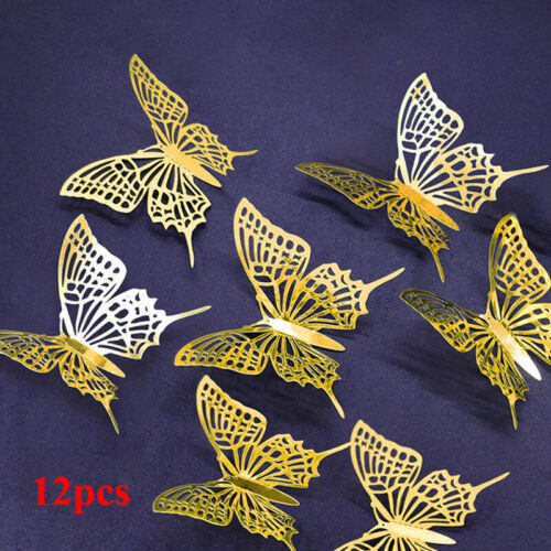 12 x 3D Butterfly Wall Stickers Home Decor Room Decoration Sticker Bedroom Girl 