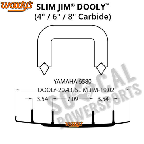Woody's Slim Jim Dooly 4.0" Carbide Runner Yamaha Phazer FX 2007 